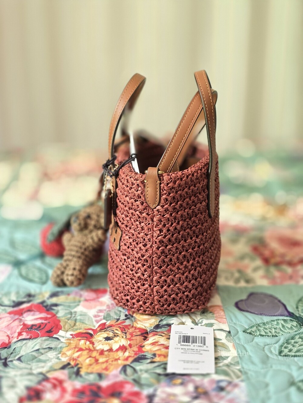 *NWT* COACH City Mini Tote Bag With Charms In Russet - Picture 7 of 16